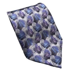 Vintage Jerry Garcia Men's Tie Abstract Purple Blue Geometric‎ LONG Necktie 61"
